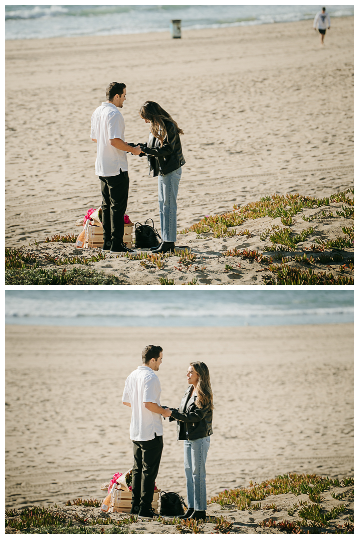 Surprise Proposal and Mini Engagement at Manhattan Beach, Los Angeles, California