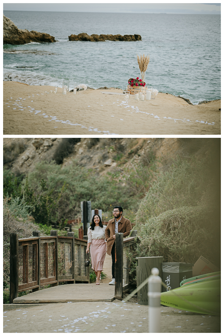 Surprise Proposal and Mini Engagement at Terranea Beach in Palos Verdes, Los Angeles, California