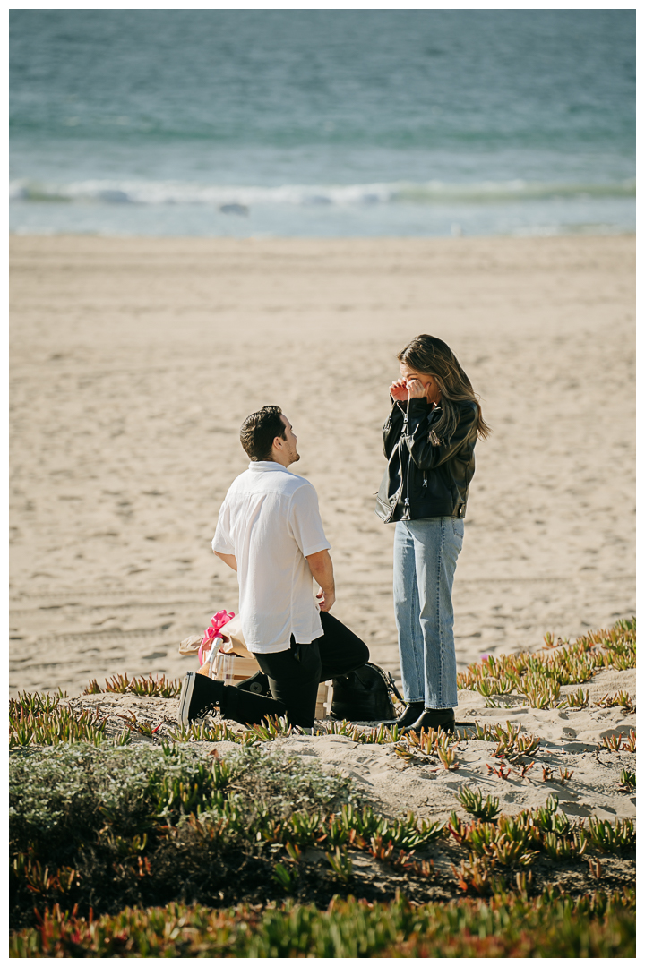 Surprise Proposal and Mini Engagement at Manhattan Beach, Los Angeles, California