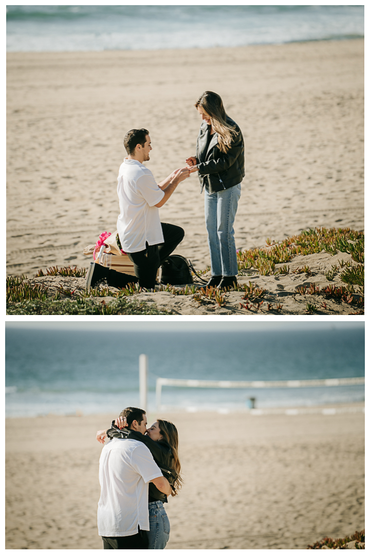 Surprise Proposal and Mini Engagement at Manhattan Beach, Los Angeles, California