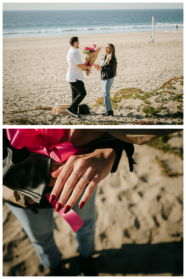 Surprise Proposal and Mini Engagement at Manhattan Beach, Los Angeles, California