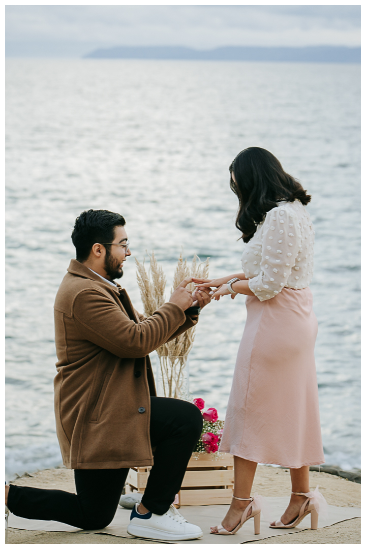 Surprise Proposal and Mini Engagement at Terranea Beach in Palos Verdes, Los Angeles, California