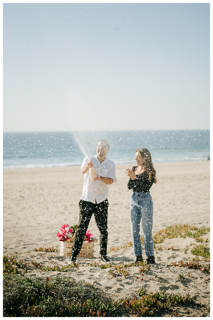 Surprise Proposal and Mini Engagement at Manhattan Beach, Los Angeles, California