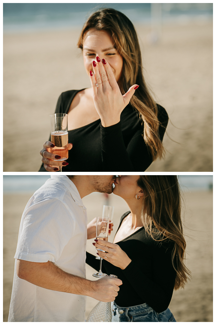 Surprise Proposal and Mini Engagement at Manhattan Beach, Los Angeles, California