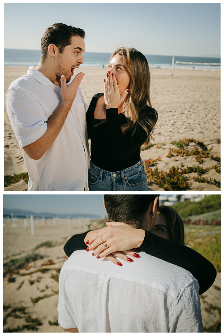 Surprise Proposal and Mini Engagement at Manhattan Beach, Los Angeles, California