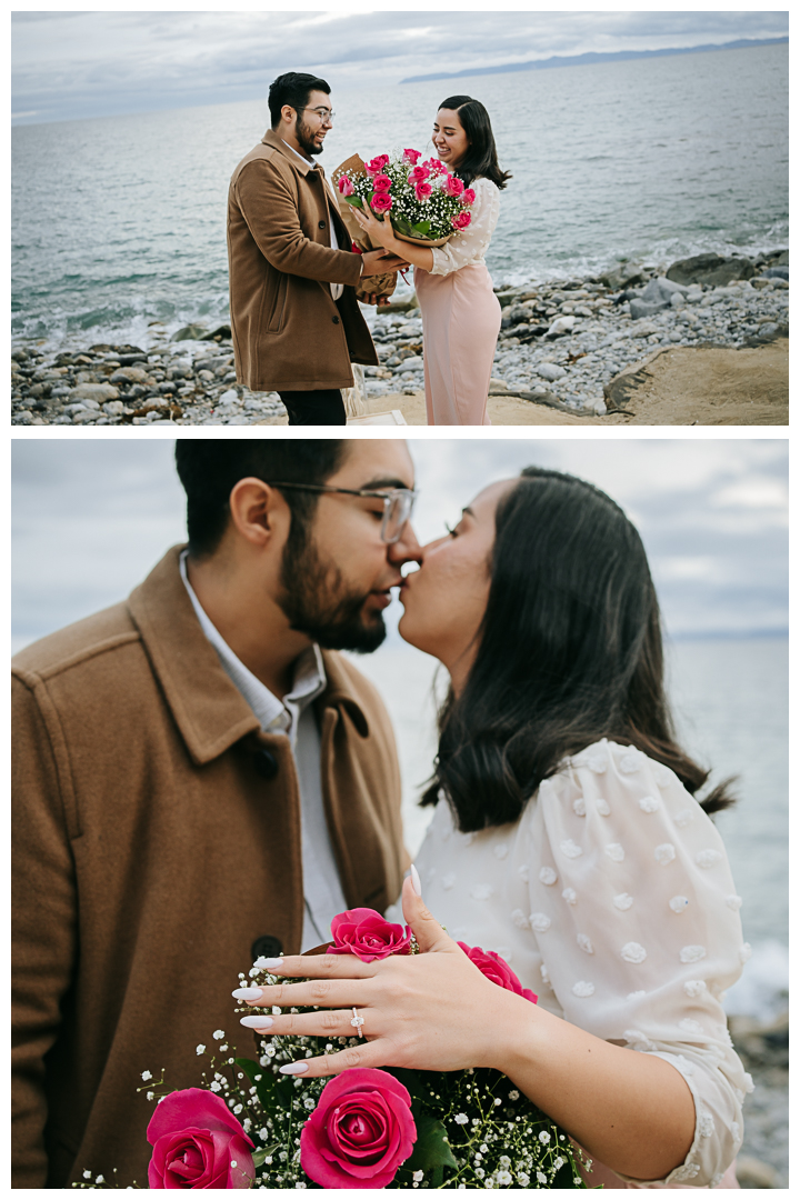 Surprise Proposal and Mini Engagement at Terranea Beach in Palos Verdes, Los Angeles, California