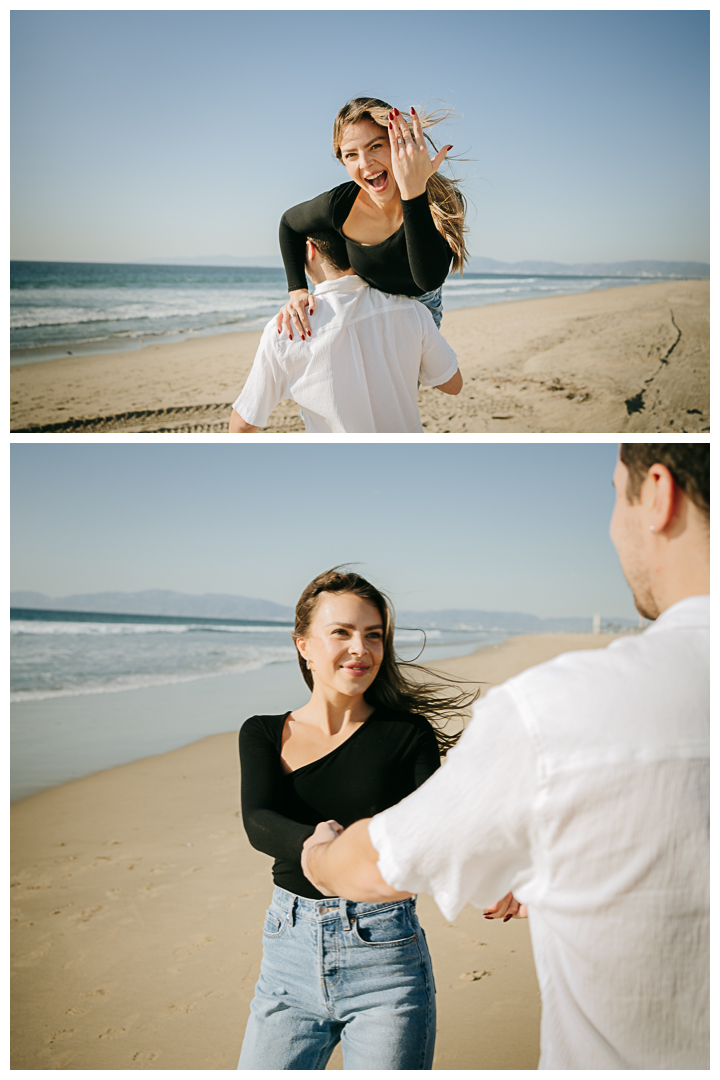 Surprise Proposal and Mini Engagement at Manhattan Beach, Los Angeles, California