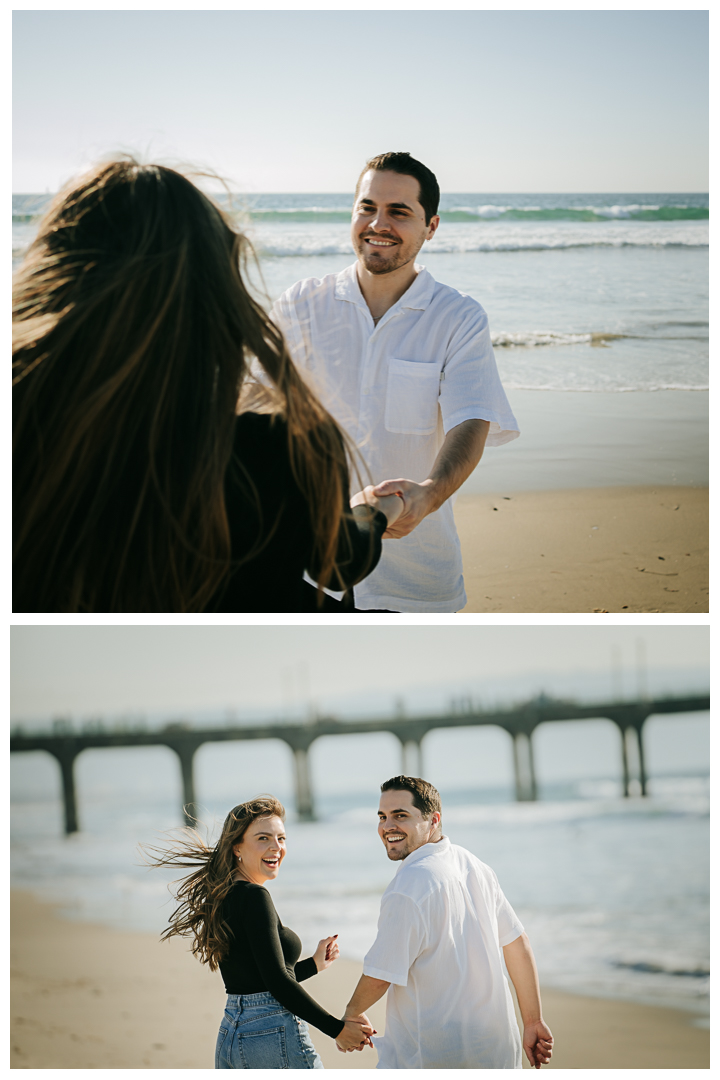 Surprise Proposal and Mini Engagement at Manhattan Beach, Los Angeles, California