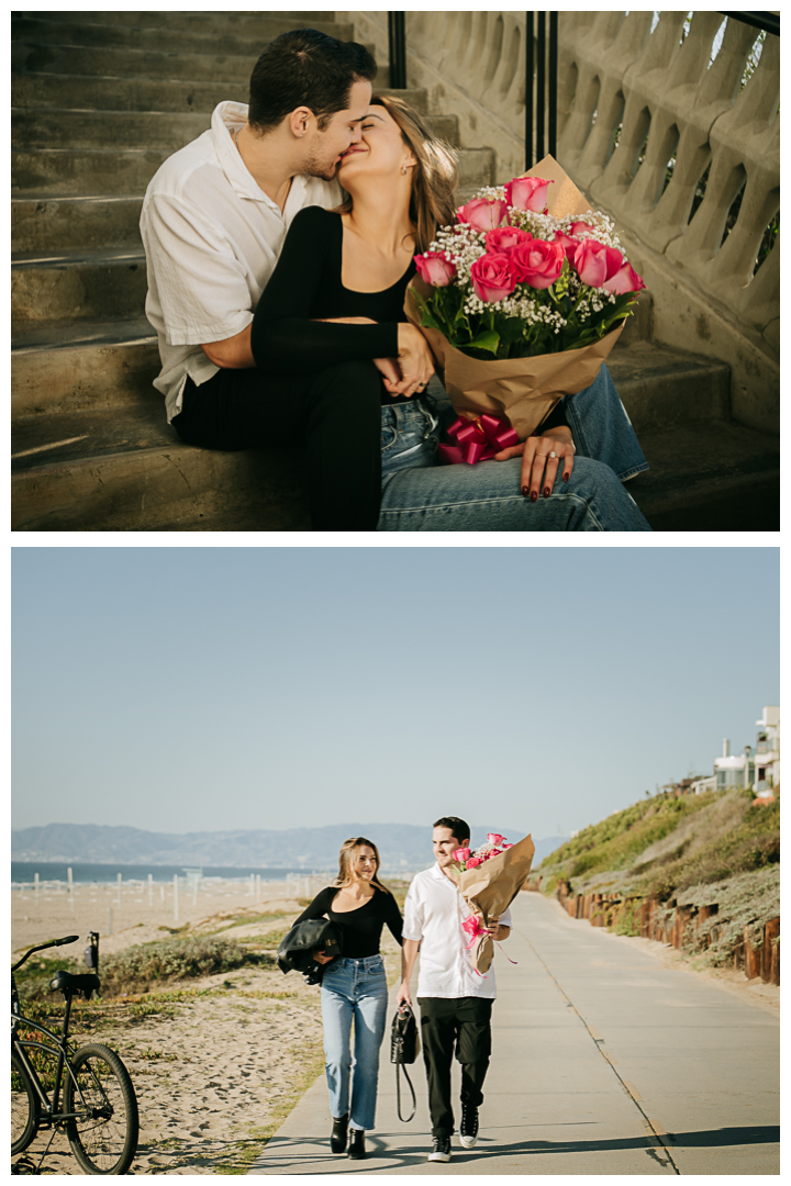 Surprise Proposal and Mini Engagement at Manhattan Beach, Los Angeles, California