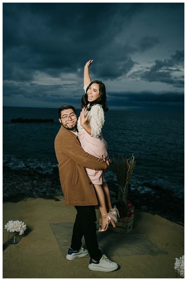 Surprise Proposal and Mini Engagement at Terranea Beach in Palos Verdes, Los Angeles, California