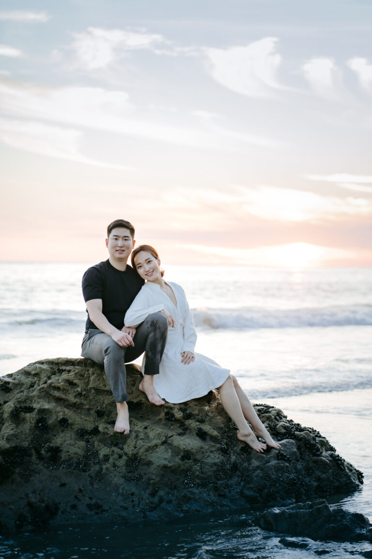 Proposal and Engagement at El Matador Beach in Malibu, Los Angeles, California