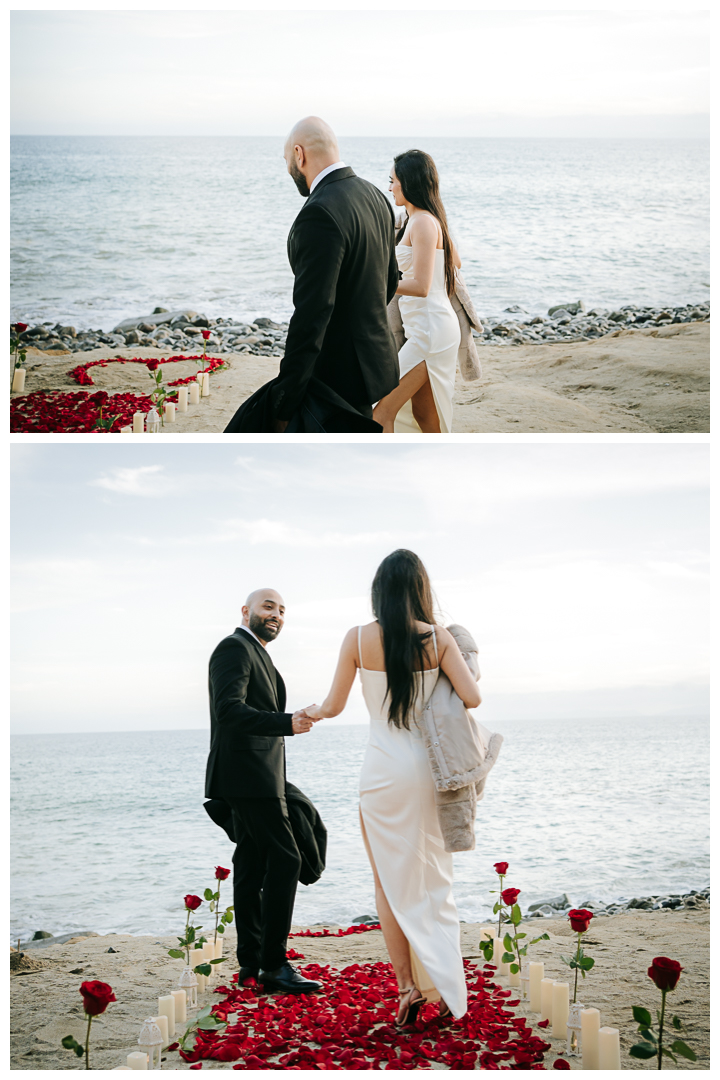 Surprise Proposal and Engagement session at Terranea Beach in Palos Verdes, Los Angeles, California