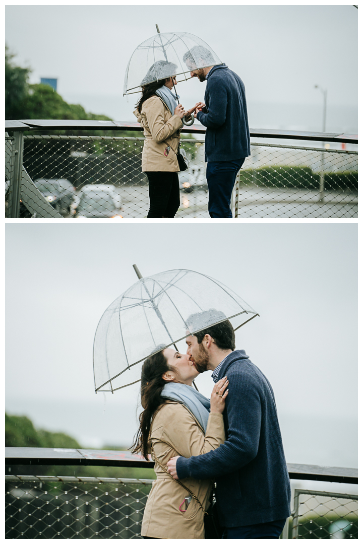 Surprise Proposal and Engagement session at Tongva Park in Santa Monica, Los Angeles, California