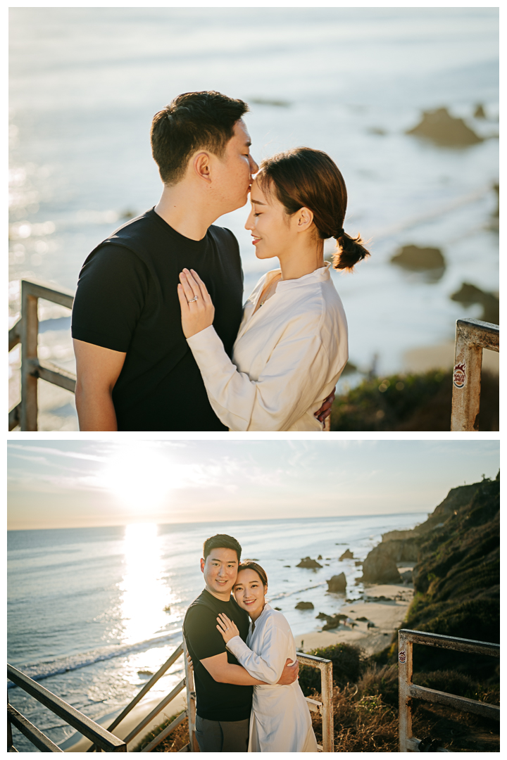 Proposal and Engagement at El Matador Beach in Malibu, Los Angeles, California