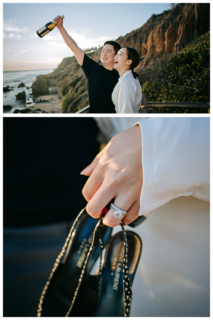 Proposal and Engagement at El Matador Beach in Malibu, Los Angeles, California