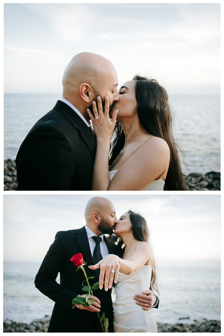 Surprise Proposal and Engagement session at Terranea Beach in Palos Verdes, Los Angeles, California