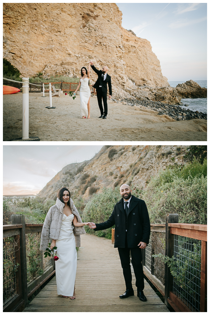 Surprise Proposal and Engagement session at Terranea Beach in Palos Verdes, Los Angeles, California