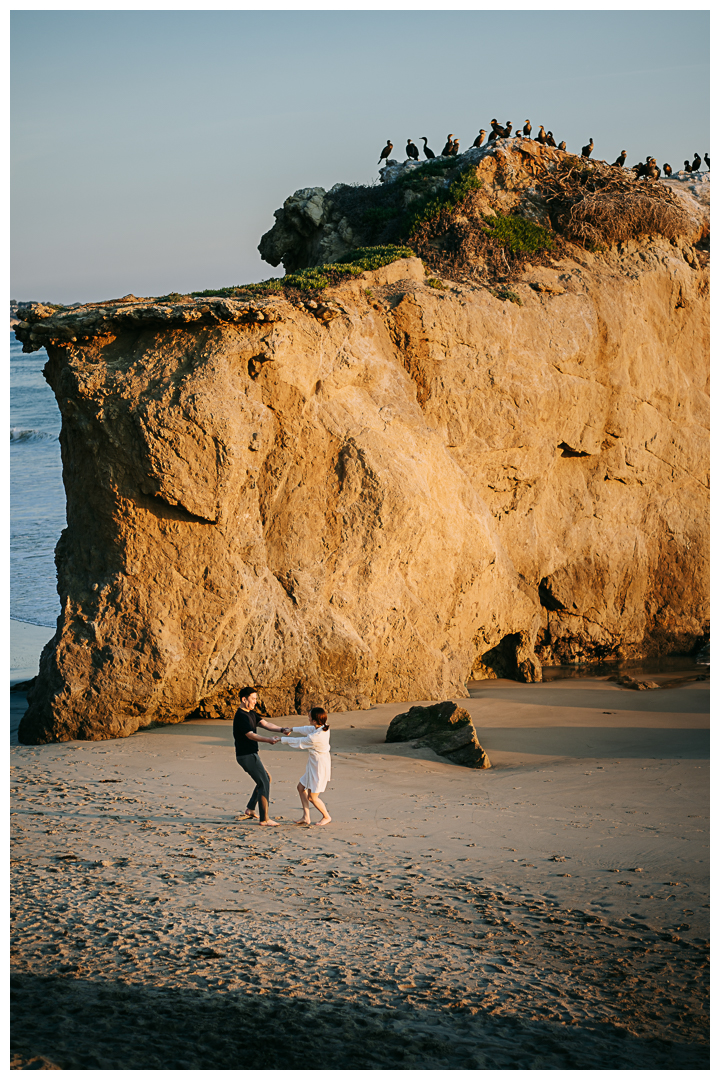 Proposal and Engagement at El Matador Beach in Malibu, Los Angeles, California