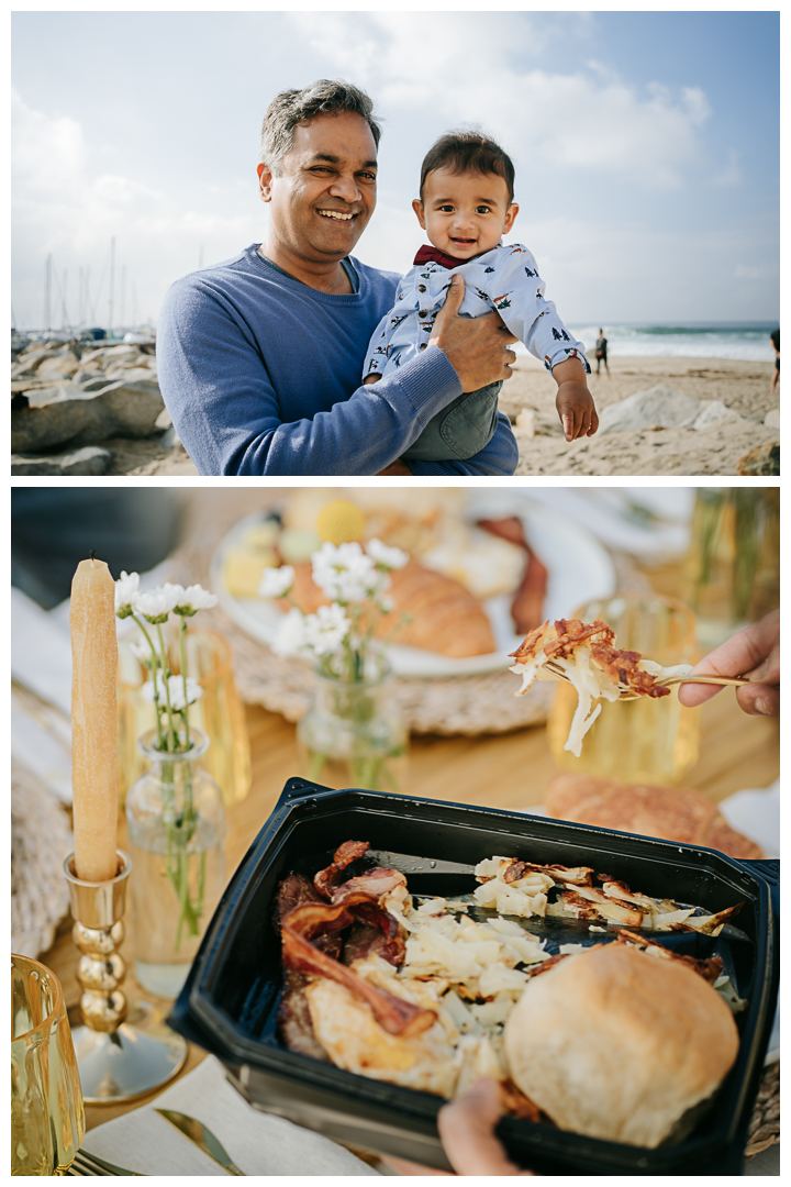 Family Picnic by the beach in Hermosa Beach, Los Angeles, California
