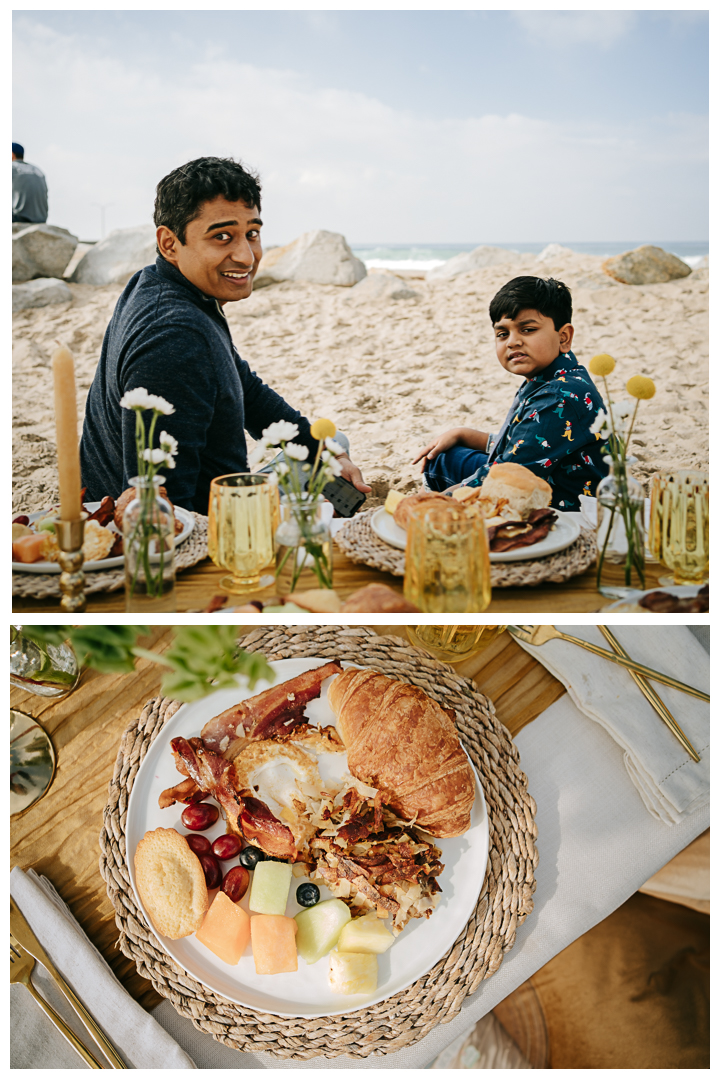 Family Picnic by the beach in Hermosa Beach, Los Angeles, California