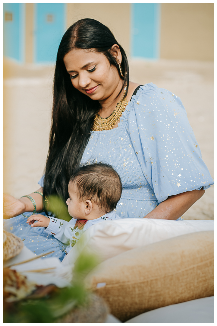 Family Picnic by the beach in Hermosa Beach, Los Angeles, California