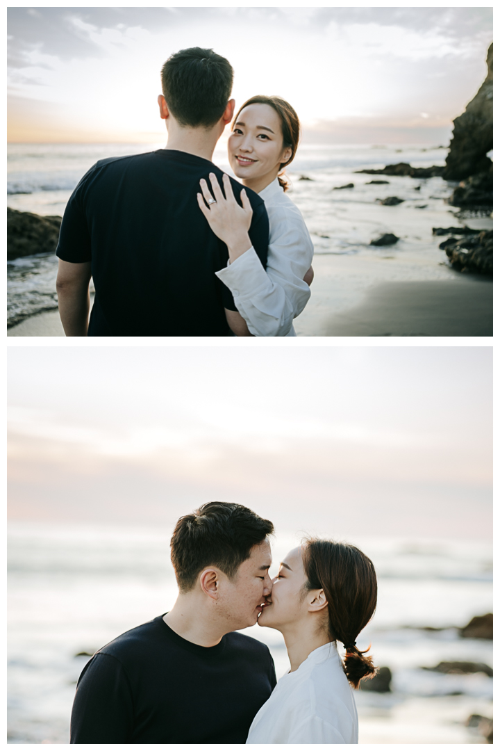 Proposal and Engagement at El Matador Beach in Malibu, Los Angeles, California