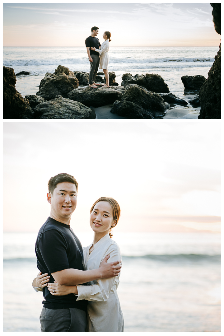 Proposal and Engagement at El Matador Beach in Malibu, Los Angeles, California