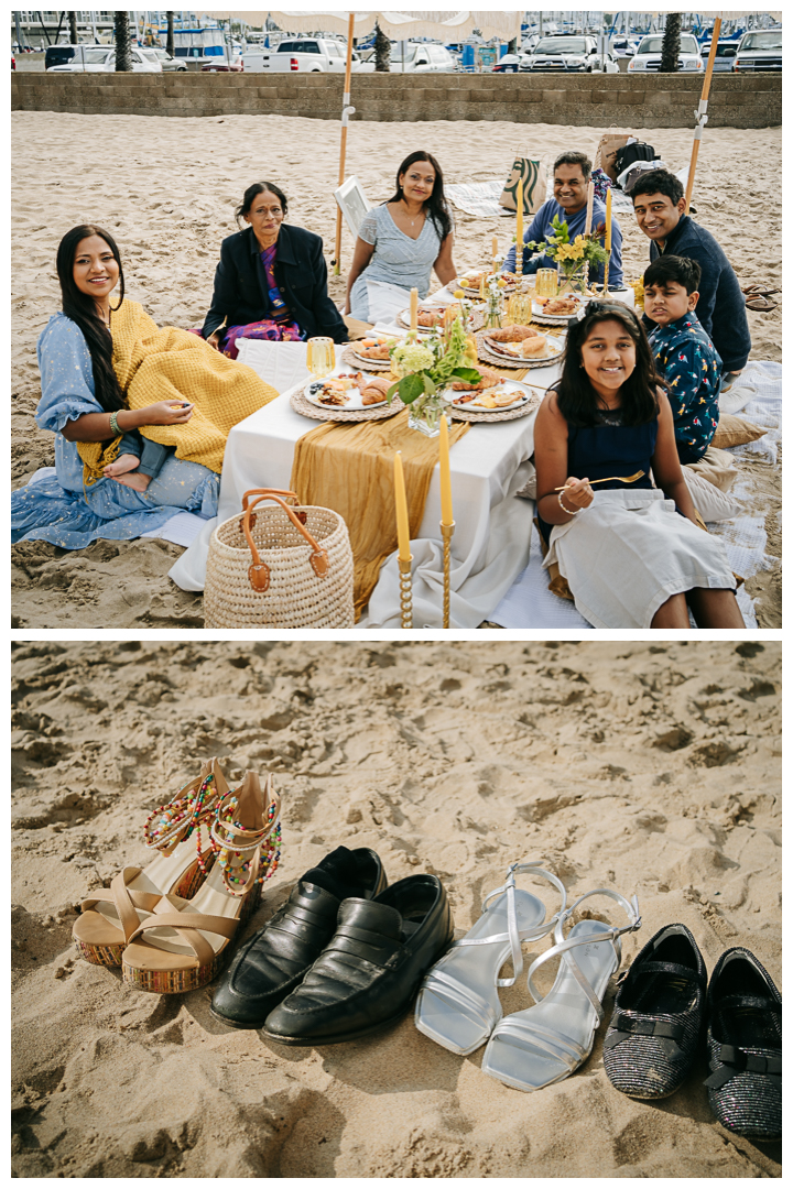 Family Picnic by the beach in Hermosa Beach, Los Angeles, California