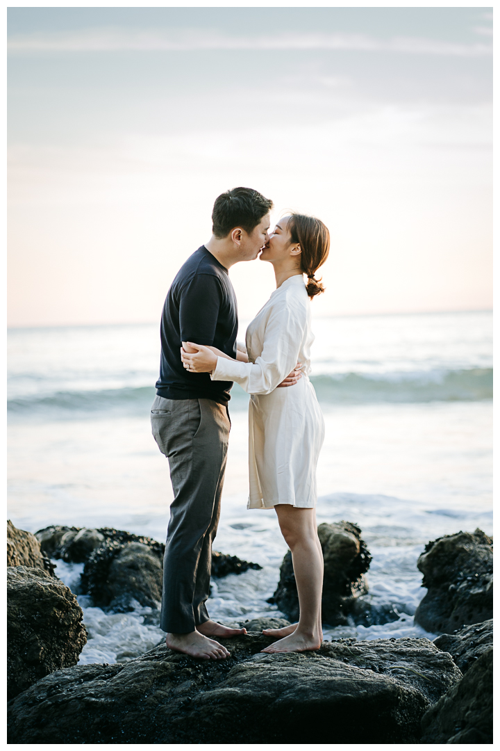 Proposal and Engagement at El Matador Beach in Malibu, Los Angeles, California