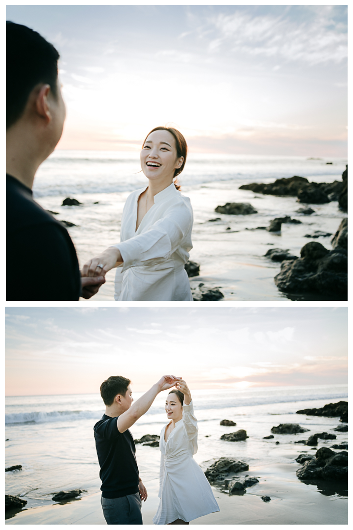 Proposal and Engagement at El Matador Beach in Malibu, Los Angeles, California