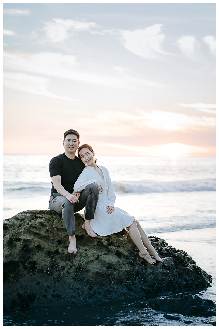 Proposal and Engagement at El Matador Beach in Malibu, Los Angeles, California