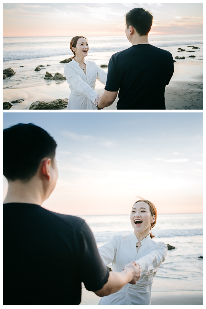 Proposal and Engagement at El Matador Beach in Malibu, Los Angeles, California