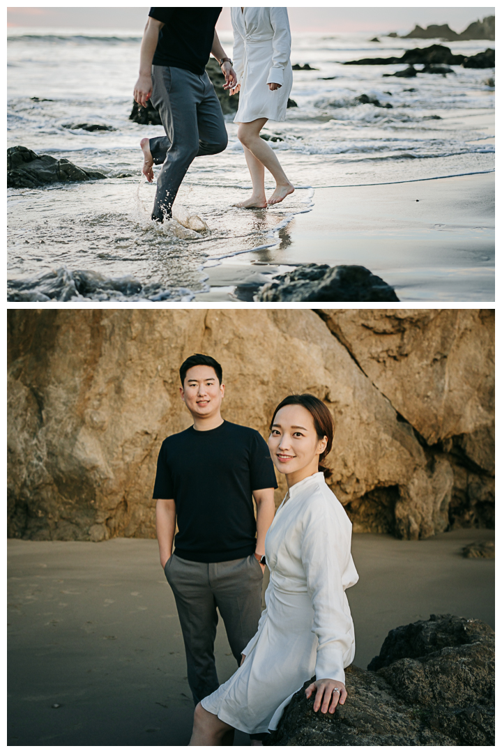 Proposal and Engagement at El Matador Beach in Malibu, Los Angeles, California