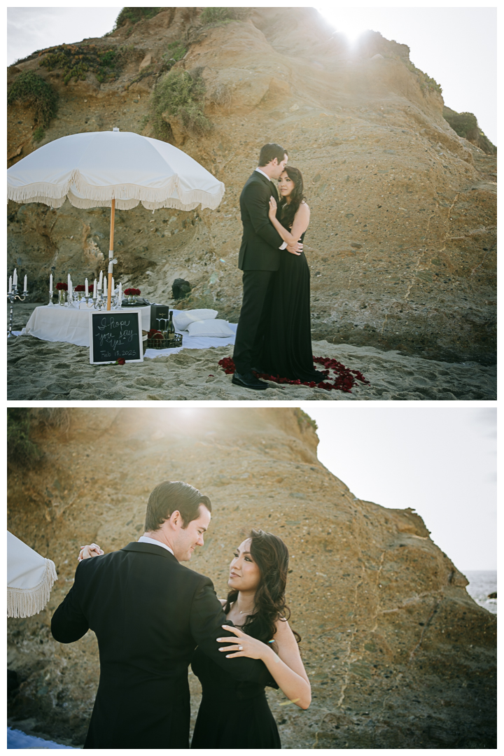 Surprise Proposal & Mini Engagement session in Laguna Beach, Los Angeles, California