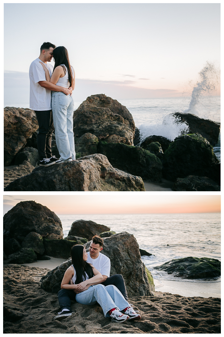 Surprise Proposal at Point Dume in Malibu, Los Angeles, California 