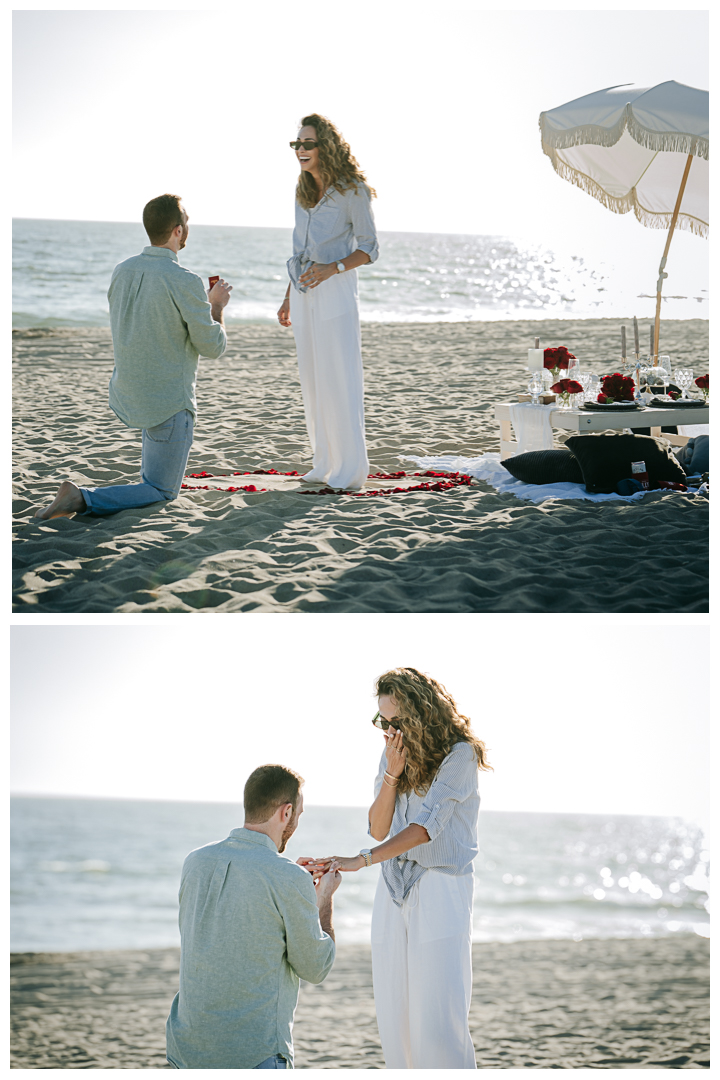 Surprise Proposal & Mini Engagement at Hermosa Beach, Los Angeles, California