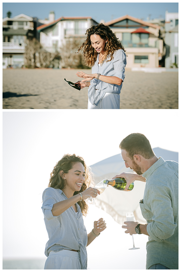 Surprise Proposal & Mini Engagement at Hermosa Beach, Los Angeles, California