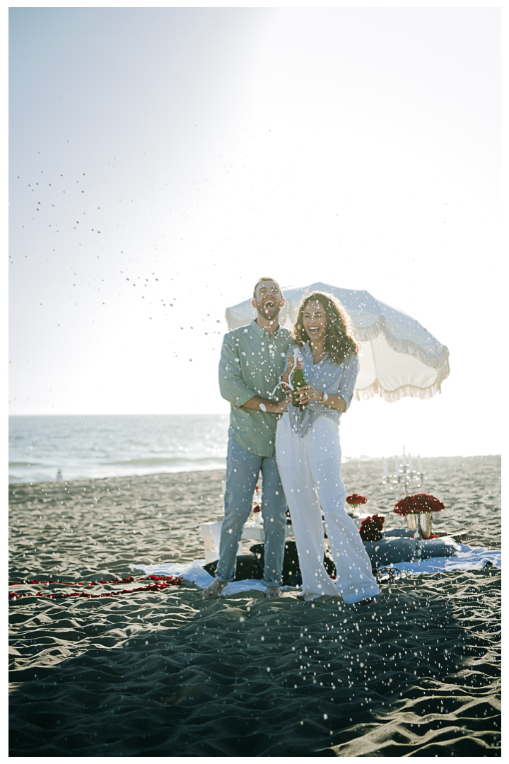 Surprise Proposal & Mini Engagement at Hermosa Beach, Los Angeles, California