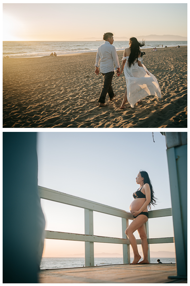 Maternity Photoshoot at Manhattan Beach in Los Angeles, California