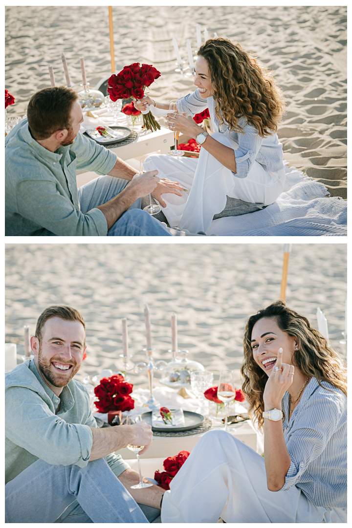 Surprise Proposal & Mini Engagement at Hermosa Beach, Los Angeles, California