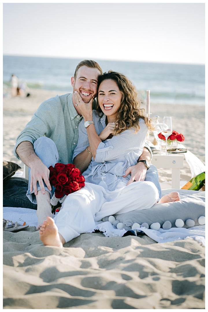 Surprise Proposal & Mini Engagement at Hermosa Beach, Los Angeles, California