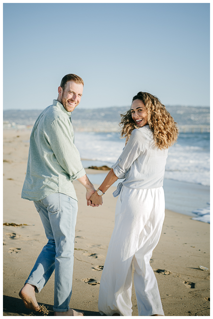 Surprise Proposal & Mini Engagement at Hermosa Beach, Los Angeles, California