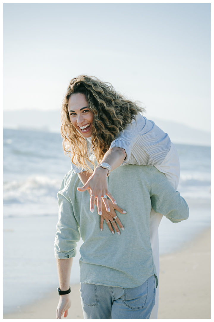 Surprise Proposal & Mini Engagement at Hermosa Beach, Los Angeles, California