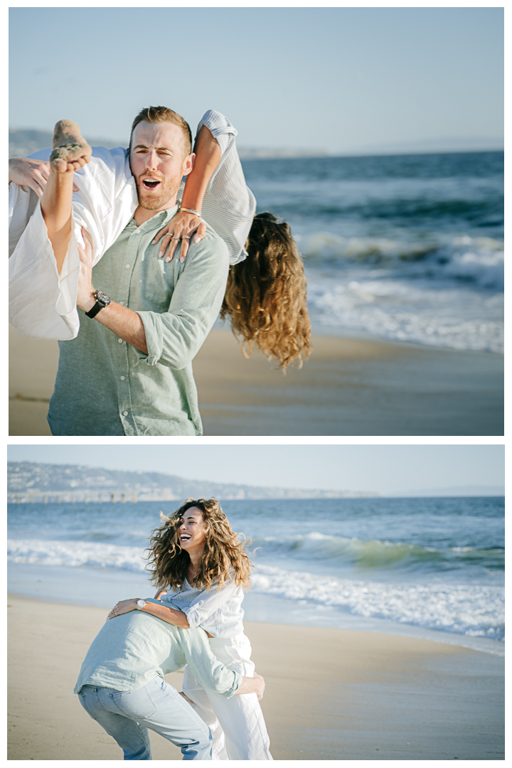 Surprise Proposal & Mini Engagement at Hermosa Beach, Los Angeles, California