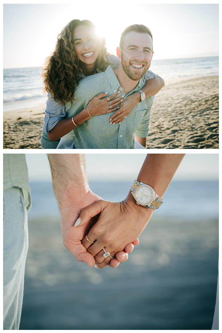 Surprise Proposal & Mini Engagement at Hermosa Beach, Los Angeles, California