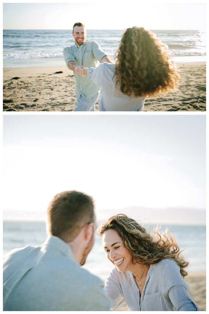 Surprise Proposal & Mini Engagement at Hermosa Beach, Los Angeles, California