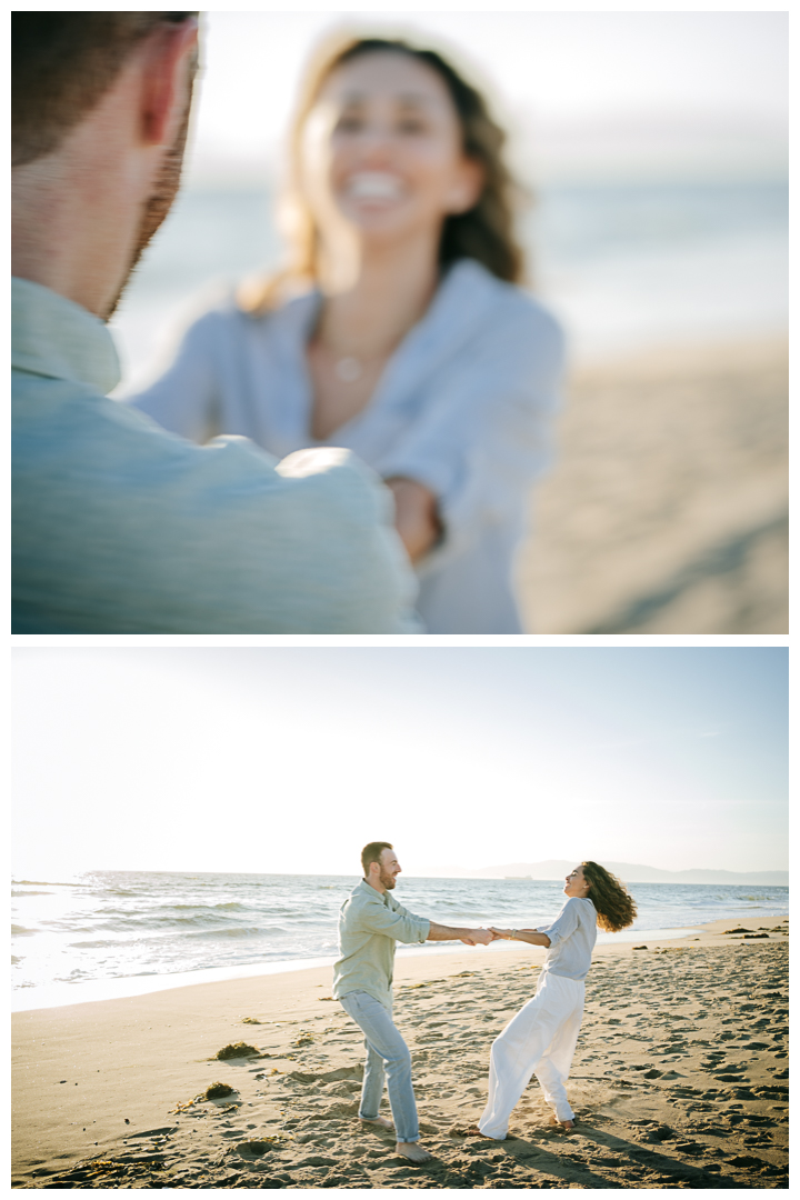 Surprise Proposal & Mini Engagement at Hermosa Beach, Los Angeles, California