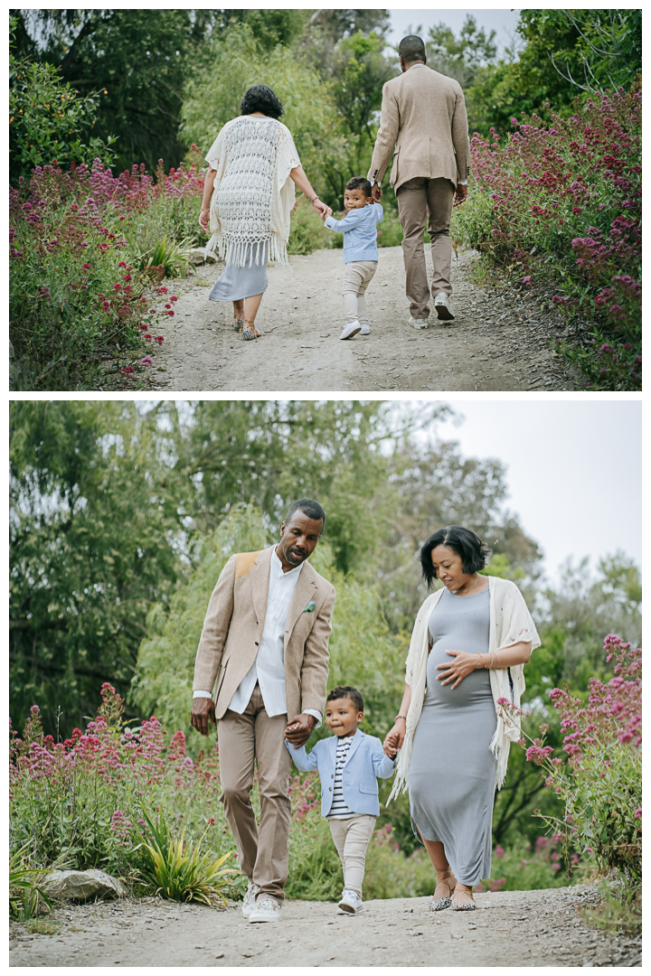 Maternity and Family Photoshoot at South Coast Botanical Garden in Palos Verdes, California