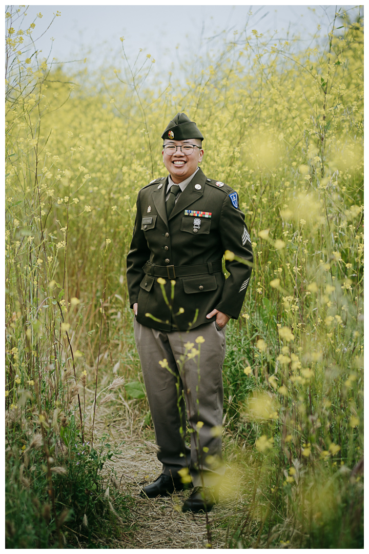 Lifestyle Portraits with AGSU US Army Uniform at Point Vicente Interpretive Center in Palos Verdes, California