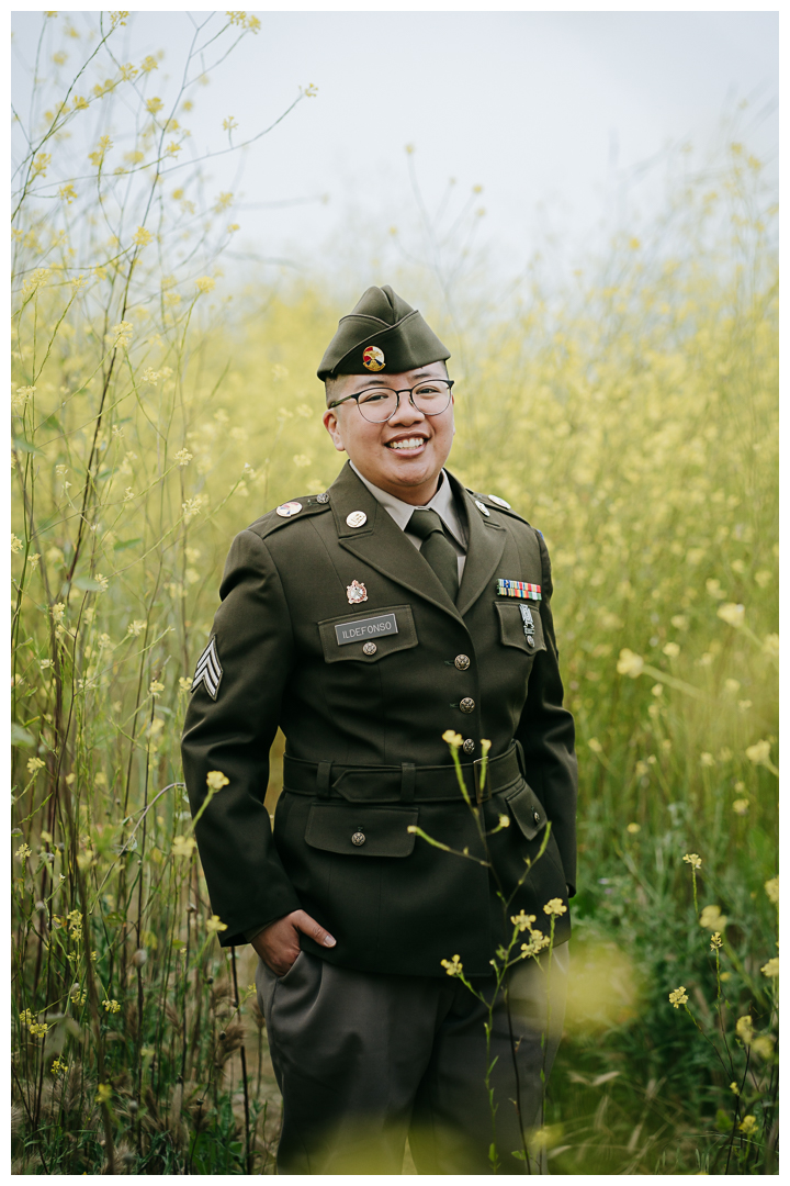 Lifestyle Portraits with AGSU US Army Uniform at Point Vicente Interpretive Center in Palos Verdes, California